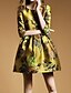 cheap Women&#039;s Dresses-Boutique S Women&#039;s Formal Sophisticated Sheath Dress,Floral Round Neck Above Knee ½ Length Sleeve Yellow Rayon Spring