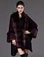 cheap Women&#039;s Furs &amp; Leathers-Women&#039;s Daily / Going out Vintage Winter Long Vest, Solid Colored Hooded Long Sleeve Fox Fur Fur Trim Black / Purple