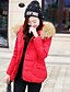 cheap Women&#039;s Puffer&amp;Parka-Women&#039;s Daily Street chic Solid Colored Zipper Short Padded, Polyester Long Sleeve Winter Hooded Black / Light Green / Red