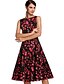 tanie Sukienki w stylu vintage-Damskie Vintage / Moda miejska Bawełna Spodnie - Kwiaty Pofałdowany Czerwony