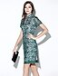 זול שמלות נשים-עומד מיני טלאים - שמלה צינור פשוט וינטאג&#039; ליציאה
