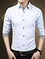billiga Businessskjortor för män-herrskjorta klänning skjorta enfärgad klassisk krage vit svart blå ljusblå långärmad plus size dagliga arbetstoppar bomullsaffär/vår/höst
