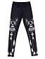 tanie Legginsy-Damskie Sportowy Legging - Zwierzę, Nadruk Średni Talia Czarny S M L