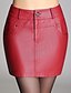 tanie Spódnice damskie-Damskie Puszysta PU Bodycon Spódnice Solidne kolory Czarny Czerwony M L XL / Szczupła