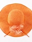 abordables Sombreros de fiesta-Mujer Sombrero para el sol Hilo Lino Vacaciones - Un Color Primavera Verano Naranja