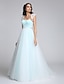 olcso Menyasszonyi ruhák-Esküvői ruhák A-vonalú Szív-alakú Ujjatlan Seprűuszály Tüll Menyasszonyi ruhák Val vel Flitter Rátétek 2023
