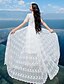 cheap Women&#039;s Dresses-Women&#039;s Going out Cute Swing Dress,Embroidered V Neck Maxi Short Sleeve White Polyester Summer