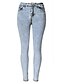 baratos Calças de mulher-Mulheres Moda de Rua Cintura Alta Algodão / Poliéster Jeans Calças - Sólido / Verão