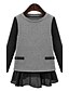 cheap Women&#039;s Sweaters-Women&#039;s Plus Size Street chic Regular Pullover,Patchwork Black Gray Round Neck Long Sleeve Cashmere Fall Medium Micro-elastic