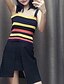 baratos Suéteres de Mulher-Feminino Padrão Carregam,Casual Simples Color Block Vermelho Com Alças Manga Curta Acrílico Verão Média
