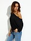 cheap Women&#039;s T-shirts-Women&#039;s T-shirt Solid Colored Backless Tops Casual Boat Neck White Black