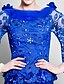 זול שמלות לאם הכלה-בתולת ים \ חצוצרה בטו צוואר שובל סוויפ \ בראש שרמוז / תחרה בעיטור חרוזים חצי שרוול בהשפעת וינטאג&#039; שמלה לאם הכלה  עם אפליקציות / פרח 2020