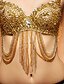 Χαμηλού Κόστους Ρούχα χορού της κοιλιάς-Χορός της κοιλιάς Μπλούζες Γυναικεία Επίδοση Spandex Chinlon Πούλιες Κρύσταλλοι/Στρας Αμάνικο Κορυφή