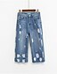 preiswerte Damenhosen-Damen Jeans Hose-Lässig/Alltäglich Einfach einfarbig Baumwolle Micro-elastisch All Seasons