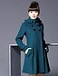 economico Cappotti e trench da donna-Per donna Shopping / Da giorno / Abbigliamento da lavoro Vintage Autunno Lungo Cappotto, Tinta unita Con cappuccio Manica lunga Poliestere / Altro Nero / Fucsia / Verde