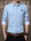 cheap Men&#039;s Shirts-Men&#039;s Solid Colored Shirt - Cotton Casual / Daily Work Plus Size Wine / White / Black / Blue / Dark Blue / Light Blue / Long Sleeve