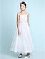 Χαμηλού Κόστους Λουλουδάτα φορέματα για κορίτσια-Γραμμή Α Μέχρι τον αστράγαλο Φόρεμα για Κοριτσάκι Λουλουδιών - Τούλι Αμάνικο Λεπτές Τιράντες με Δαντέλα με LAN TING BRIDE®