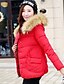 cheap Women&#039;s Puffer&amp;Parka-Women&#039;s Daily Street chic Solid Colored Zipper Short Padded, Polyester Long Sleeve Winter Hooded Black / Light Green / Red