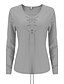 baratos Blusas de mulher-Mulheres Sólido Camiseta - Algodão Moda de Rua Para Noite Decote V Branco / Preto / Vermelho / Verde / Cinzento