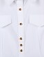 billige Bluser og skjorter til kvinner-Bomull Skjortekrage Skjorte Dame - Ensfarget Hvit