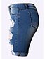 abordables Pantalons Femme-Femme Sexy Micro-élastique Short Jeans Pantalon, Lin Printemps Automne Couleur Pleine