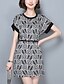 cheap Women&#039;s Dresses-Women&#039;s Going out Plus Size Vintage A Line Dress - Print Summer Black