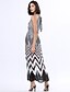 cheap Maxi Dresses-Women&#039;s Plus Size A-Line Dress Sleeveless Striped Criss Cross Summer Stand Party Choker Black S M L XL XXL XXXL / Maxi