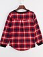 economico Bluse e camicie da donna-Women&#039;s Blouse Shirt Plaid Round Neck Screen Color Black Gray Long Sleeve Daily Weekend Tops Cotton Casual