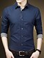 billiga Businessskjortor för män-herrskjorta klänning skjorta enfärgad klassisk krage vit svart blå ljusblå långärmad plus size dagliga arbetstoppar bomullsaffär/vår/höst