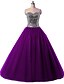 cheap Special Occasion Dresses-Ball Gown Sweetheart Neckline Floor Length Tulle Sparkle &amp; Shine Formal Evening Dress 2020 with Sequin / Crystals