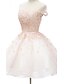 cheap Cocktail Dresses-Ball Gown Illusion Neckline Short / Mini Organza Cocktail Party Dress with Beading Sash / Ribbon Flower by Shang Shang Xi