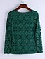 olcso Női pólók-U-alakú Női Extra méret Pamut Póló - Egyszínű Fekete / Tavasz / Ősz / Tél / Csipke