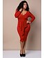 cheap Plus Size Dresses-Women&#039;s Plus Size / Beach Casual Bodycon Dress - Solid Colored Peplum U Neck Summer Yellow Red Blue XL XXL XXXL