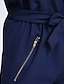 preiswerte Overalls &amp; Einteiler für Frauen-Damen Schleife Lässig / Alltäglich Einfach Dunkelblau Jumpsuit, Solide Gefaltet Ärmellos Sommer