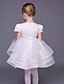 cheap Flower Girl Dresses-Ball Gown Short / Mini Flower Girl Dress - Organza Short Sleeve Jewel Neck with Bow(s) by