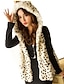 cheap Women&#039;s Coats &amp; Trench Coats-Women&#039;s Plus Size /  Party/Cocktail Sexy / Simple Fur Coat,Leopard Hooded Sleeveless Fall / Winter White Acrylic Thick