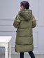 זול מעילי פוך ומעילי פרקה לנשים-ארוך-סגנון רחוב-שרוול ארוך-מרופד(פוליאסטר)