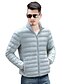 cheap Men&#039;s Downs &amp; Parkas-Men&#039;s Daily Solid Colored White Duck Down Zipper Regular Down, Polyester Long Sleeve Winter Stand Wine / Light gray / Royal Blue XL / XXL / XXXL