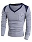cheap Men&#039;s Sweaters &amp; Cardigans-Men&#039;s Casual / Daily Simple Color Block Long Sleeve Regular Pullover Sweater Jumper, V Neck Spring / Fall Wool Navy Blue / Gray