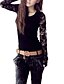 cheap Women&#039;s Blouses &amp; Shirts-Women&#039;s Solid Colored Lace Blouse Street chic Going out Black