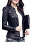 cheap Women&#039;s Furs &amp; Leathers-Women&#039;s Faux Leather Jacket Daily Weekend Streetwear Solid Colored Regular Fit PU Men&#039;s Suit Wine / Black - Stand Collar / Spring / Plus Size