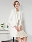 cheap Women&#039;s Coats &amp; Trench coats-C＋IMPRESS Women‘s Work Casual CoatSolid Peaked Lapel Long Sleeve Winter White Wool / Polyester Medium