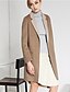 cheap Women&#039;s Coats &amp; Trench coats-C＋IMPRESS Women‘s Work Simple CoatSolid Peaked Lapel Long Sleeve Winter Brown Wool / Rayon Medium