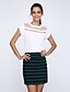 Χαμηλού Κόστους Γυναικείες Μπλούζες &amp; Πουκάμισα-Γυναικεία Μπλούζα Μονόχρωμο Στρογγυλή Ψηλή Λαιμόκοψη Δίχτυ Λευκό XL / Καλοκαίρι