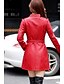 זול מעילים, קרדיגנים וג&#039;קטים לנשים-בגדי ריקוד נשים שחור סגול אדום XXXL XXXXL XXXXXL ז&#039;קטים מעור ארוך מידות גדולות פשוט אחיד