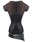 cheap Corsets &amp; Shapewear-Women&#039;s Cotton / Satin Hook &amp; Eye Overbust Corset / Plus Size - Patchwork