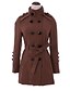 cheap Women&#039;s Coats &amp; Trench Coats-Women&#039;s Daily Basic Plus Size Coat, Solid Colored Brown / Navy Blue / Red XXL / XXXL / 4XL