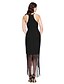 billige Brudepikekjoler-Linjeform Brudepikekjole Besmykket Ermeløs Liten svart kjole Asymmetrisk Georgette med Drapert 2022