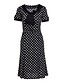cheap Work Dresses-Women&#039;s Party Vintage Trumpet / Mermaid Dress - Polka Dot Pleated Cotton Black Red Green L XL XXL