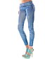 abordables Leggings-Mujer Un Color / Estampado Legging - Floral Azul Claro